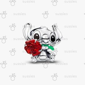 Pandora Disney Stitch Rose Murano Glass Charm